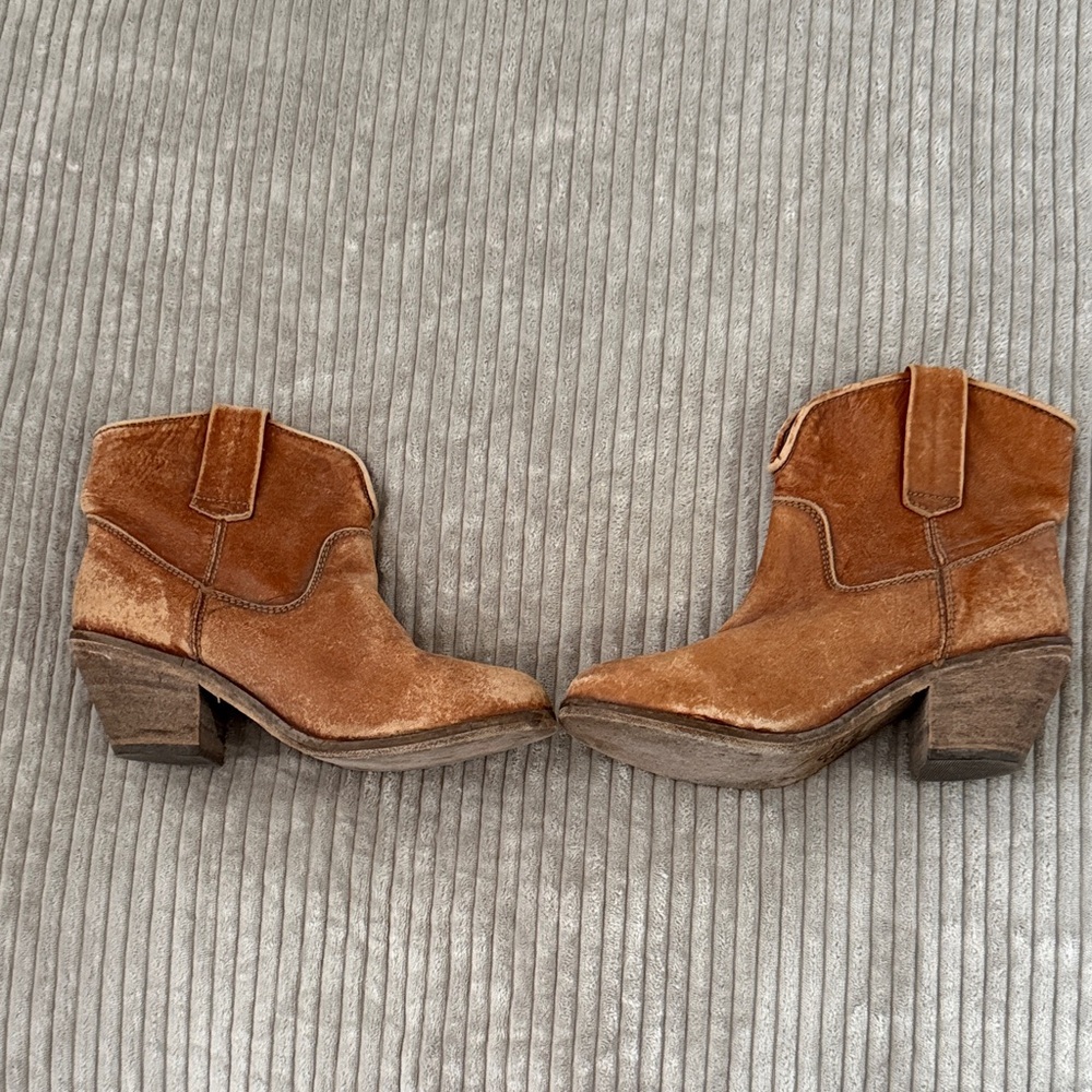 Vintage Western Ankle Boots -Genuine Leather